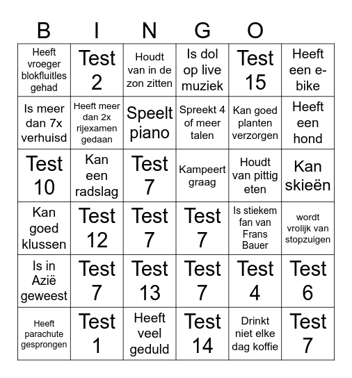 Wandelbingo 1 Bingo Card