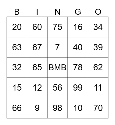 Ber Month Bingo! Bingo Card