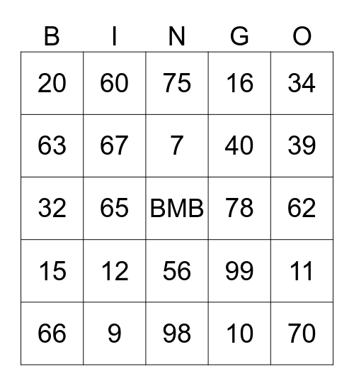 Ber Month Bingo! Bingo Card