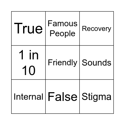 Hearing Voices Bingo Card