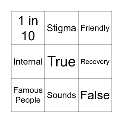 Hearing Voices Bingo Card