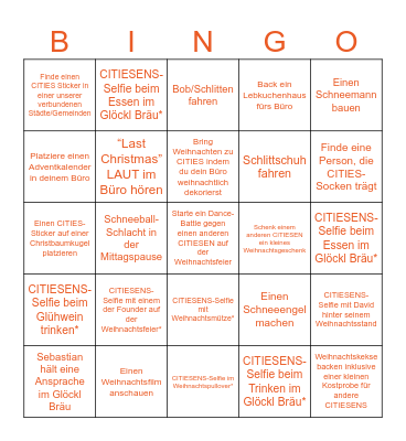 CITIES Christmas Bingo Card