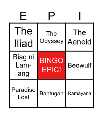 BINGO EPIC! Bingo Card