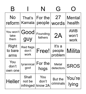 MAGA 2A Bingo Card