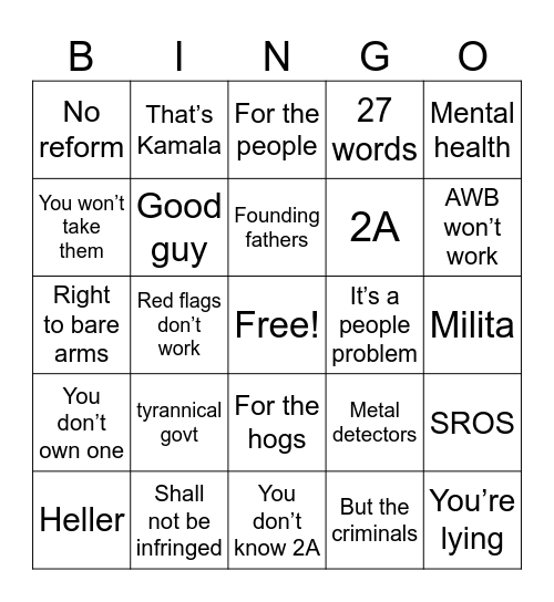 MAGA 2A Bingo Card