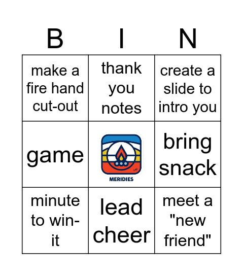 Meridies bingo! Bingo Card