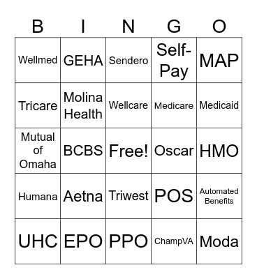 Have any good Insurances? Bingo Card