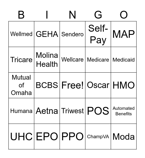 Have any good Insurances? Bingo Card