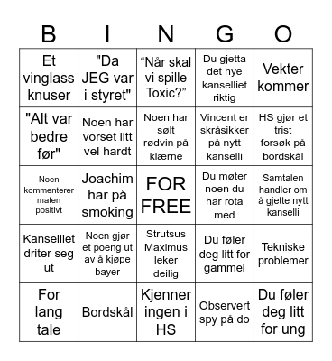 SVIPPERMIDDAG 2024 Bingo Card