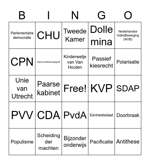 Democratie & Rechtsstaat Bingo Card