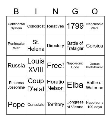 Napoleon-ingo Bingo Card