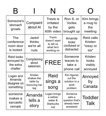 Marketing Meeting Bingo Card
