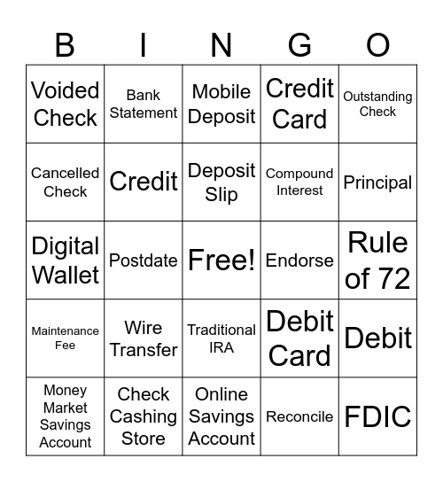 Unit 3 Vocab Review Bingo Card