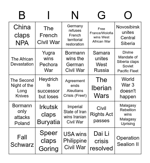 HOI4 TNO Bingo Card