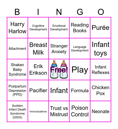 Baby Basics Bingo Card