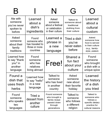 LIGHT Lunch Bingo Card