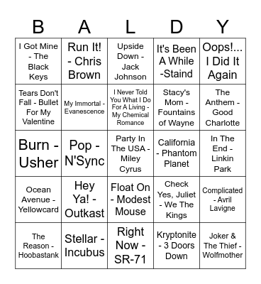 2000's Staff Picks Bingo Card
