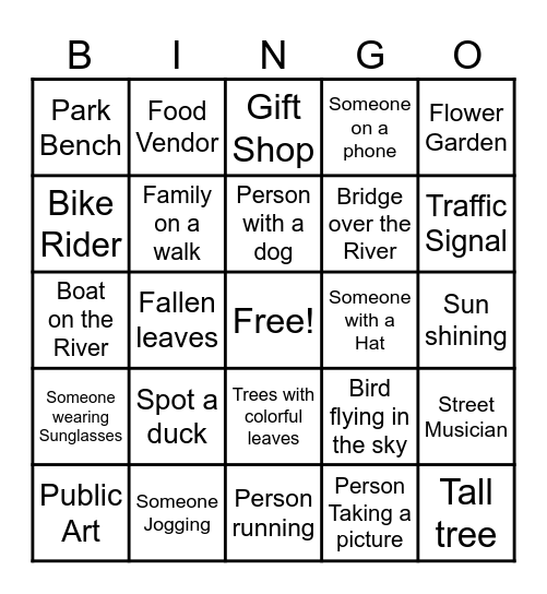 Riverwalk Bingo Card