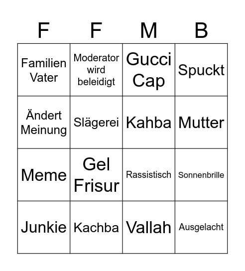 FFM Bingo Card