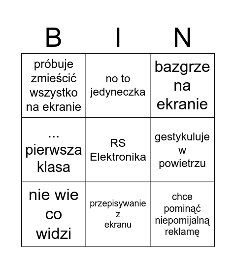 Układy Analogowe Bingo Card