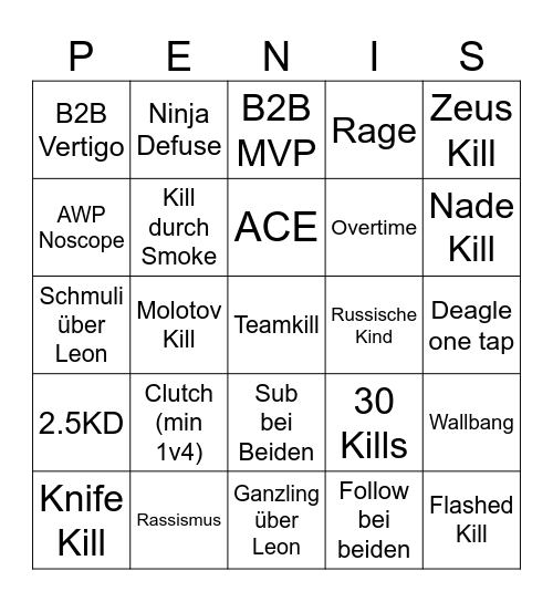 CS Bingo Card