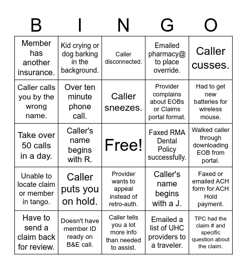 CRS Bingo Card