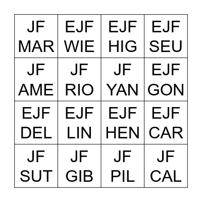 Call Number Bingo! Bingo Card