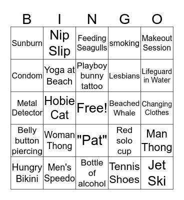 Beach Bingo Card