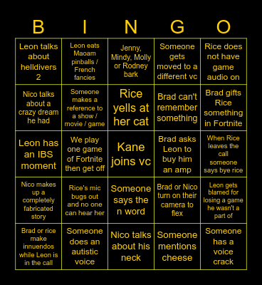 Bingo Card