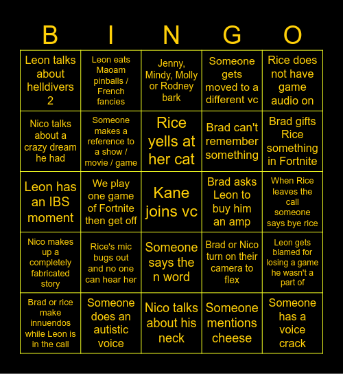 Bingo Card