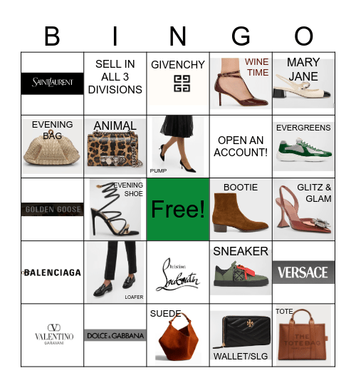 SHOE & HANDBAG TOPANGA! Bingo Card