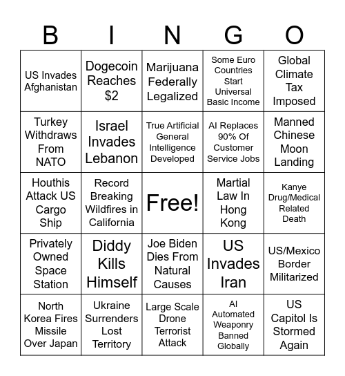 2025 BINGO Card