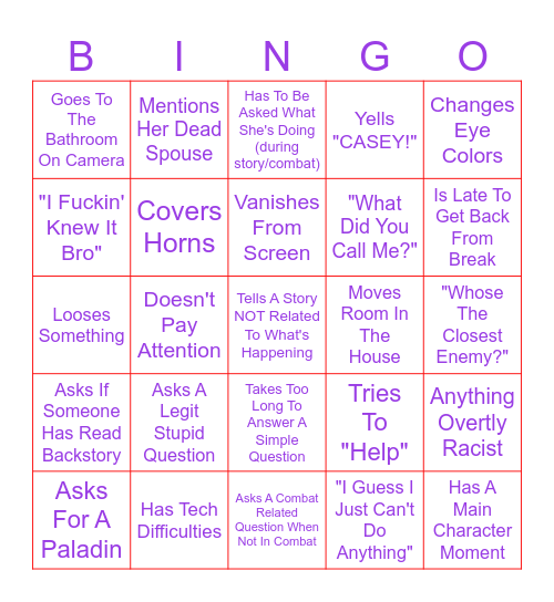 D&D Bingo Card