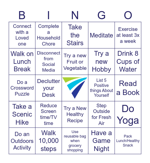 Wellness Challenge Bingo Card