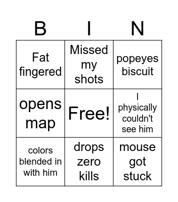 S-ride Bingo Card