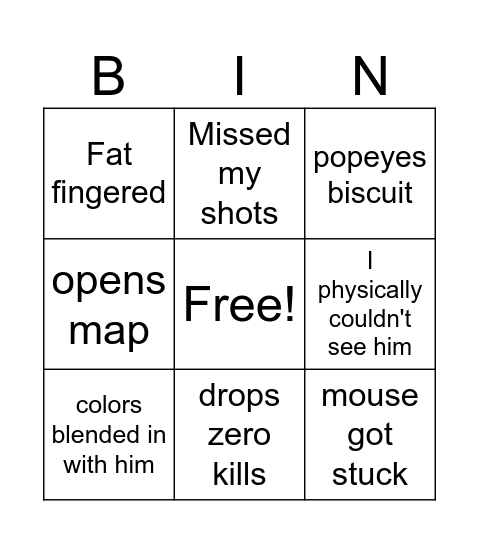 S-ride Bingo Card