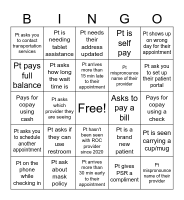 ROC-PSR Bingo Card