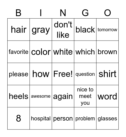 ASL BINGO Card