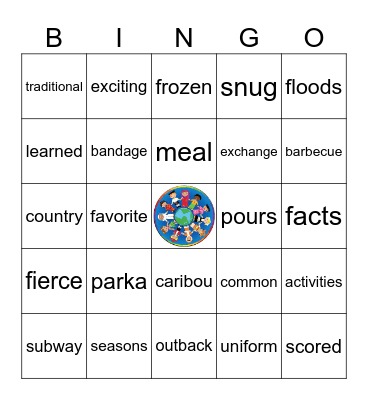 Friends Around the World BINGO Card