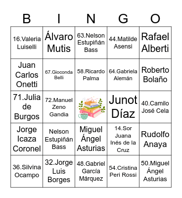 LOTERIA LITERARIA Bingo Card