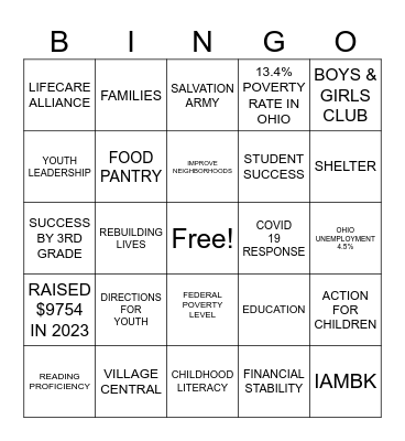2024 UNITED WAY BINGO Card