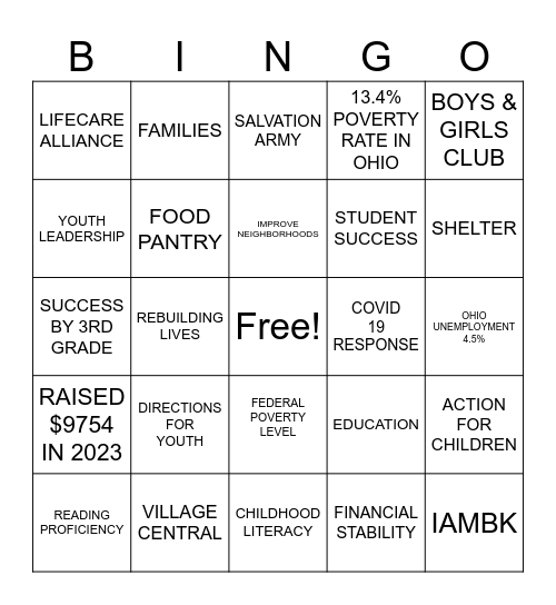 2024 UNITED WAY BINGO Card