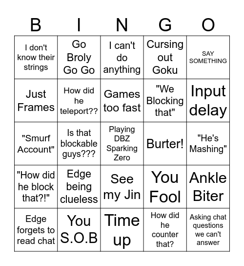 Edge Sparking! Zero Bingo Card