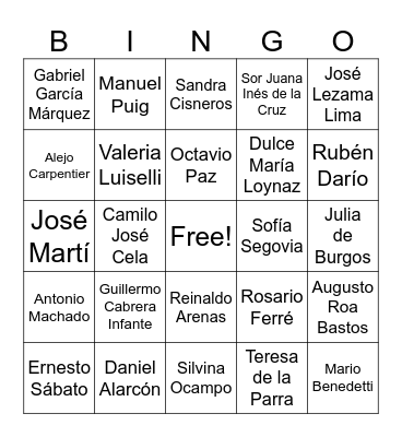 LOTERIA LITERARIA Bingo Card