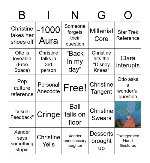 Speech Class Bingo Card