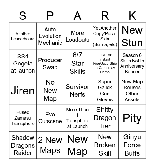 Season 7 AKA Second Anniversary AKA PEAK Bingo Card