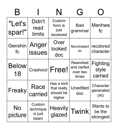 Marachibasu Bingo Card