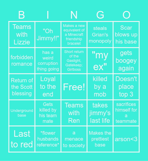 Scott Bingo Card