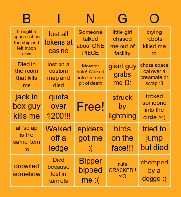 Lethal Birthday Stream! Bingo Card