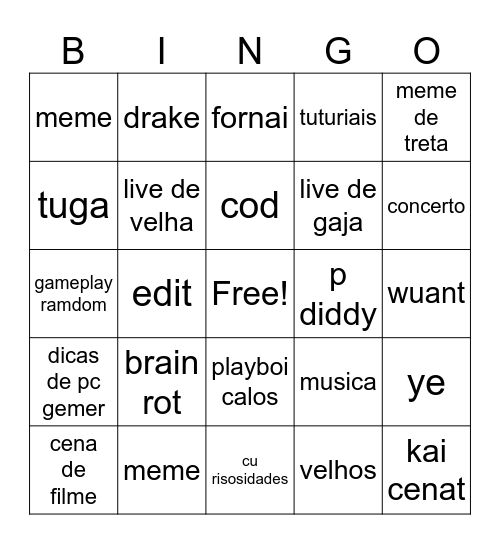 bingo tiktok Bingo Card